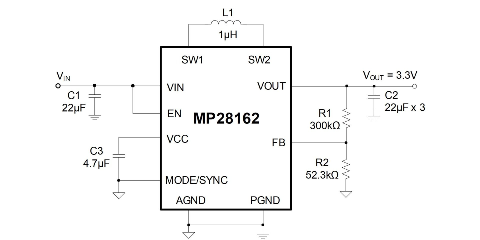 MP28167-A | 2.8V to 22V VIN, 3A IOUT, 4-Switch, Integrated Buck 