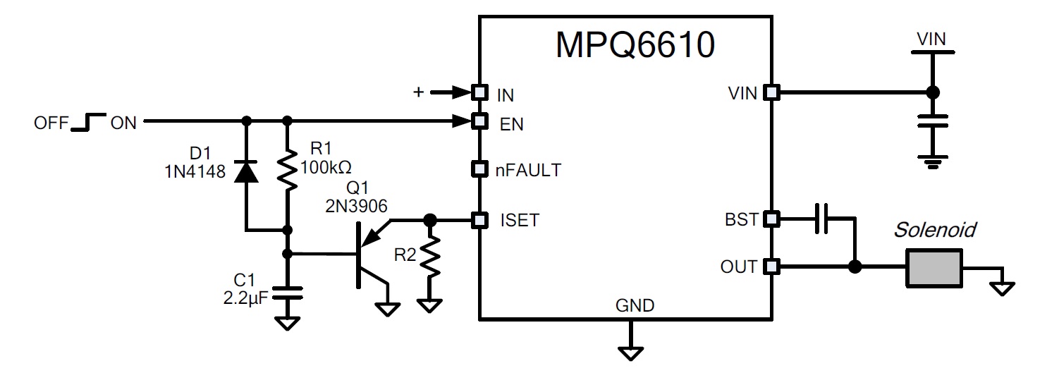 Figure 5: MPQ6610 Reduced Hold Current Circuit
