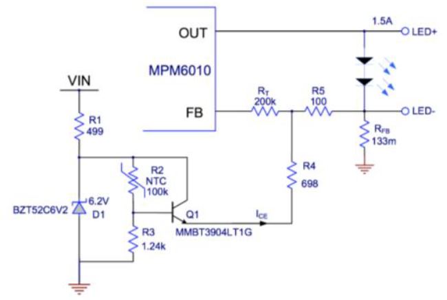 Figure 5 MPM6010 Thermal Foldback Circuit